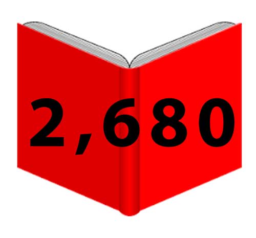 All Red cover of a book with the number 2,680 